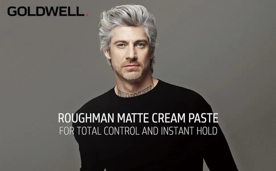 Goldwell StyleSign Creative Texture Roughman Matte Cream Paste  3.38 Fl Oz - roughman, rough, man, gold, well, goldwell, cream, paste, hair, hold, control