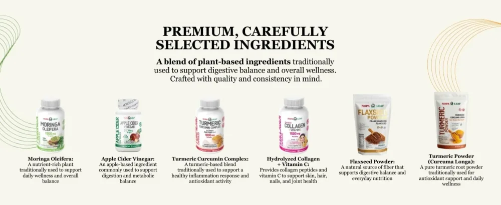 NOPA Leaf Apple Cider Vinegar Capsules 1500 mg per Serving 120 Capsules Dietary Supplement, Non-GMO - Apple