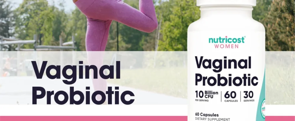 Nutricost Vaginal Probiotic for Women (10 Billion CFU) 60 Capsules - GMO-Free, Gluten-Free, 30 Servings - Vitamin K2 + Vitamin D3