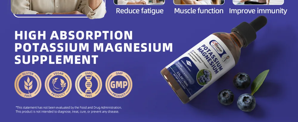 Alliwise 2 Pack Potassium Magnesium Supplement Liquid - High Absorption Calm Magnesium Complex & Potassium Plus Calcium, Vitamin D3, Zinc for Leg Cramps & Bone & Energy & Immune Support - 4 Fl oz - potassium magnesium supplement
