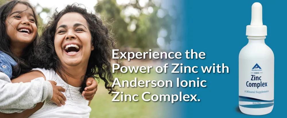 Anderson Ionic Zinc Complex, Liquid Drops for Immune Support, 15mg Zinc Sulfate per Serving, Balanced Trace Mineral Dietary Supplement for Women, Men, 60 Servings, 2oz Bottle - experience the power of zinc
