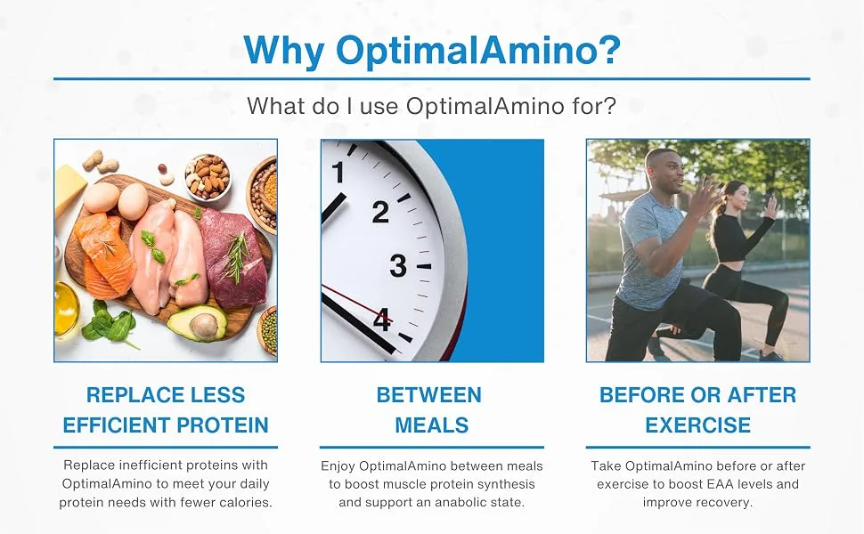 OptimalAmino Best Pre/Post Workout Recovery Drink, 99% Utilization Essential Amino Acid Supplement, NSF Certified for Sport Certified Berry Lemonade - OptimalAmino Powder (Berry Lemonade)
