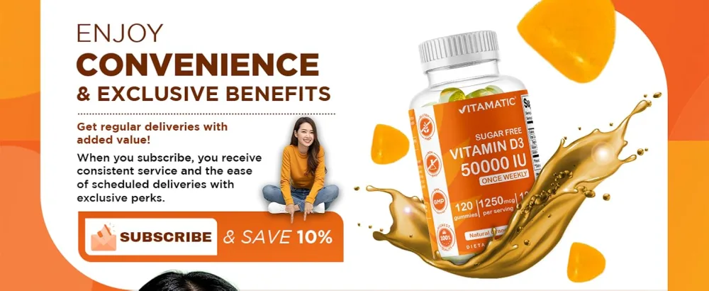 Vitamatic Sugar Free Vitamin D3 50,000 IU Weekly Supplement - 120 Pectin Based Gummies - Vitamin D Capsules for Bones, Teeth, and Immune Support (50000 IU) - 2 Pack - product information 16
