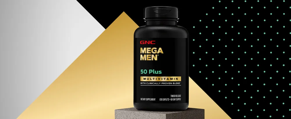 GNC Mega Men 50 Plus Multivitamin | Antioxidants | Heart Health | Prostate and Circulatory Support | 120 Count - Mega Men 50+ Multivitamin
