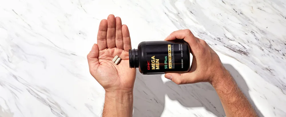 GNC Mega Men 50 Plus Multivitamin | Antioxidants | Heart Health | Prostate and Circulatory Support | 120 Count - Mega Men 50+ Multivitamin