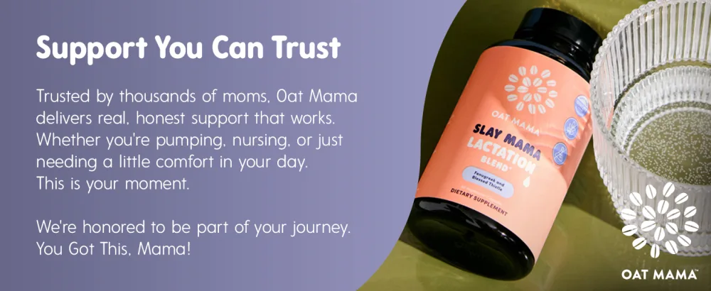 OAT MAMA Organic Lactation Supplement - 'Slay Mama' Blessed Thistle & Fenugreek Capsules - Herbal Lactation Blend, Postpartum Support for Breastfeeding Moms - Oat Mama