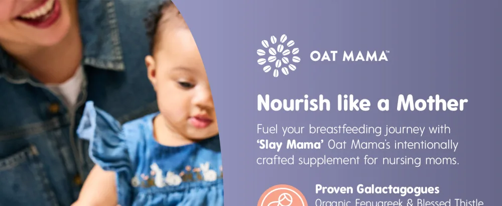 OAT MAMA Organic Lactation Supplement - 'Slay Mama' Blessed Thistle & Fenugreek Capsules - Herbal Lactation Blend, Postpartum Support for Breastfeeding Moms - Oat Mama