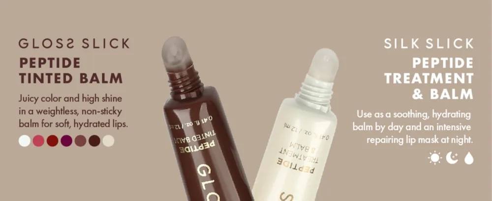 Absolute New York Gloss Slick Peptide Tinted Balm, Weightless and Non-Sticky, Soft Hydrated and Plump Lips (MLPT05 Vanilla Bean) - Absolute New York