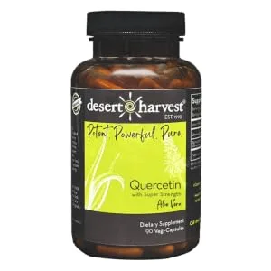 Desert Harvest Bladder Support Bundle - Super Strength Aloe Vera Capsules, Calcium and Vitamin D3, Quercetin, IC Support - Desert Harvest Quercetin