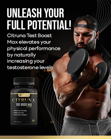 Citruna Fuel Pre Workout Mix and Energy Supplement, Zero Sugar Drink with B-Complex Vitamins to Boost Strength, Sharpen Focus, and Increase Endurance - 30 Servings, Cherry Limeade Flavor - Citruna Test Boost Max