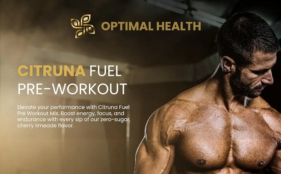 Citruna Fuel Pre Workout Mix and Energy Supplement, Zero Sugar Drink with B-Complex Vitamins to Boost Strength, Sharpen Focus, and Increase Endurance - 30 Servings, Cherry Limeade Flavor - Pre Workout 1