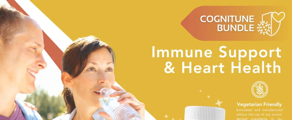 CogniTune Immune & Cardiovascular Support Bundle - Vitamin D3 5000IU + Vitamin K2 with Turmeric Curcumin & Ginger - Bundle Immunity and Heart Health
