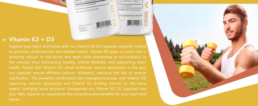 CogniTune Immune & Cardiovascular Support Bundle - Vitamin D3 5000IU + Vitamin K2 with Turmeric Curcumin & Ginger - Bundle Immunity and Heart Health