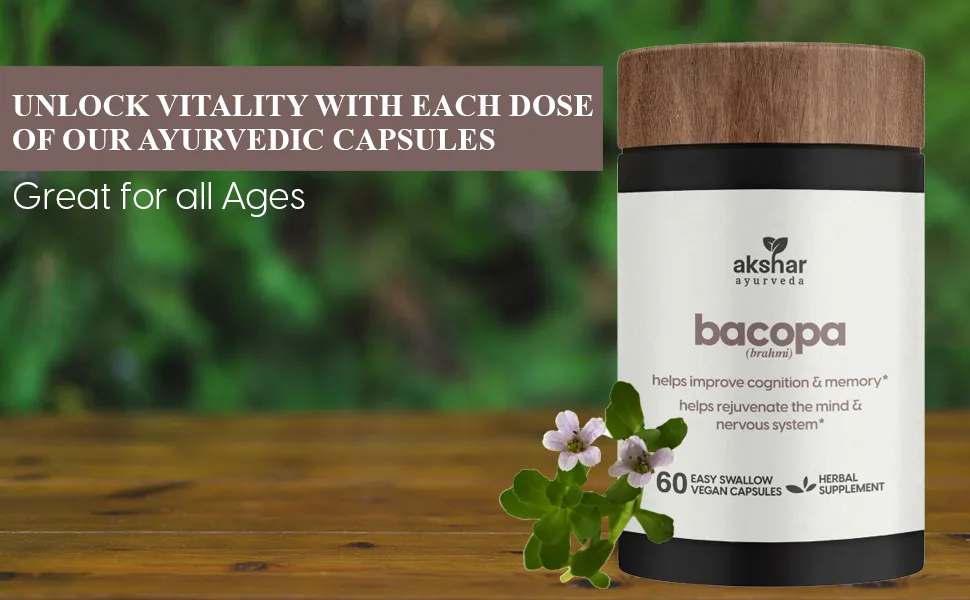 AKSHAR Ayurveda - Bacopa 500mg Brahmi Supplement, Rejuvenate System, Bacopa Pills to Support Cognitive Function for Adults, Vegan Cruelty Free Bacopa Monnieri (60 Count) - product information 16