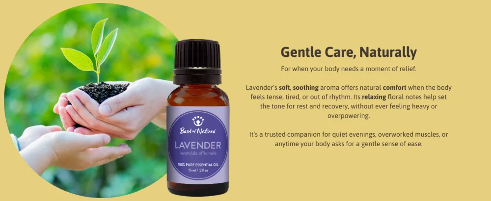 Lavender Essential Oil for Diffuser Aromatherapy Best of Nature 100% Pure Undiluted Oils for DIY, Home Fragrance, and Topical Use - Best of Nature Lavender 100% Pure Undiluted Essential Oil Skincare, Self Care and DIY Soak making