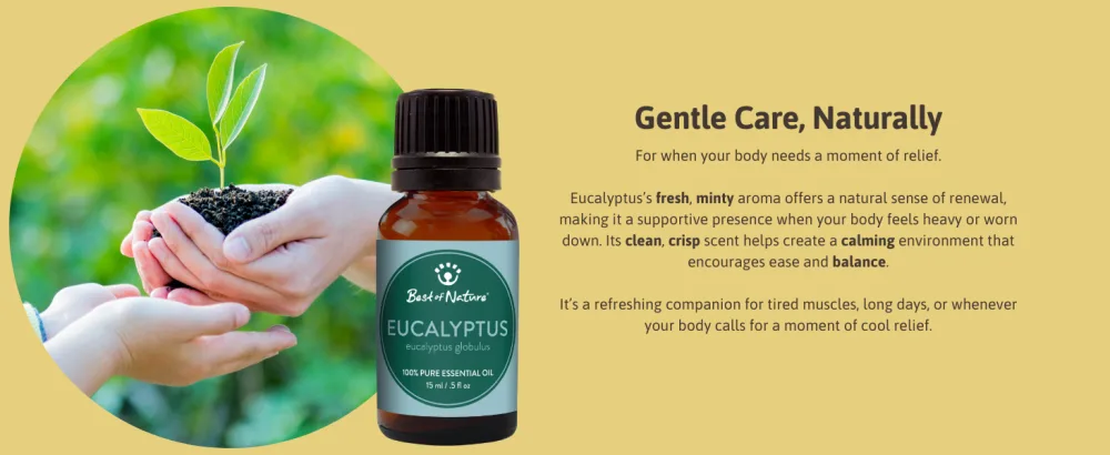 Eucalyptus Essential Oil for Diffuser Aromatherapy Best of Nature 100% Pure Undiluted Oils for DIY, Home Fragrance, and Topical Use - Best of Nature Eucalyptus 100% Pure Undiluted Essential Oil Skincare Self Care and DIY Soap Making