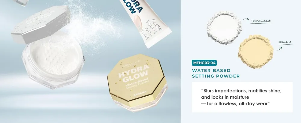 Absolute New York Hydra Glow Collection Moisturizer and Primer, 4-in-1 Mist, Water Based Setting Powder (MFHG03 Translucent Setting Powder) - Absolute New York