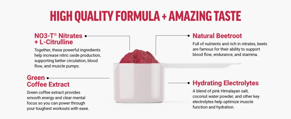 Force Factor Total Beets Pre-Workout Powder to Boost Energy & Endurance, Increase Strength, and Improve Blood Flow and Pumps, Nitric Oxide Supplement with Beet Root Powder, Watermelon, 30 Servings - High Quality Formula + Amazing Taste
