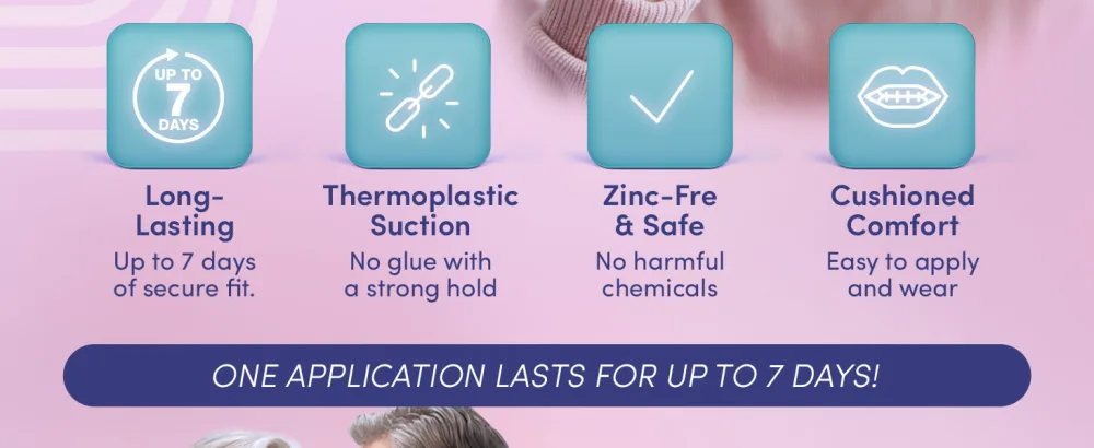 Denttach Seven Denture Adhesive, Thermoplastic Denture Adhesive Up to 7 Days, Extra Strong Waterproof, Secure Denture Grip & Cushion, Refit, Reliner for Upper & Lower Dentures, Comfortable, Zinc Free 1 - thermoplastic denture adhesive