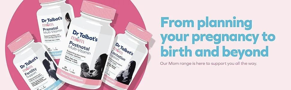 Dr. Talbot's Mom Fertility Support Multi-Vitamins - Aids Ovulation and Prepares Body for Conception - 60 Capsules - Prenatal, support, baby, pregnancy