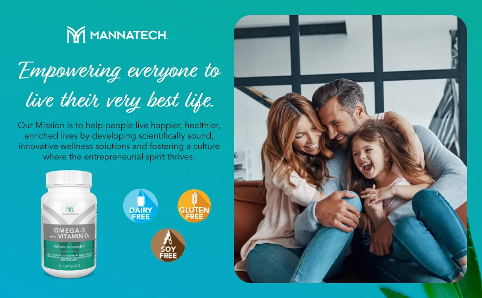 Mannatech Omega-3 with Vitamin D3 for Bone, Heart Health and Cognitive Support, Made of Pure Fish Oil - Module 4