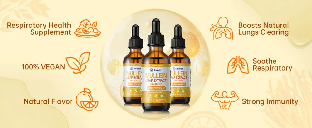 Javeriah Mullein Drops for Lungs Cleanse - Cordyceps, Marshmallow Root & Licorice Root Extract, Respiratory Herbal Supplement with Mullein Leaf Extract for Immune Support & Bronchial Cleanse, 2 Fl Oz - MULLEIN LEAF EXTRACT DROPS