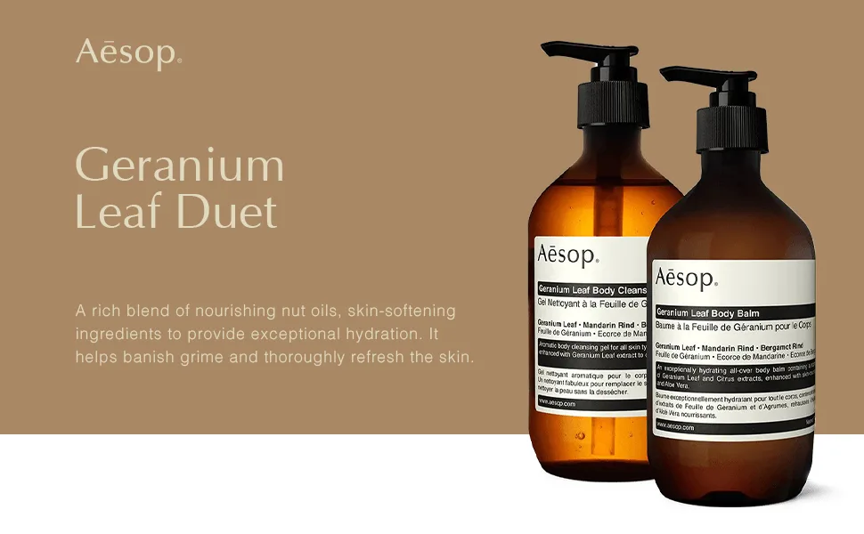 Aesop Geranium Leaf Duet | Paraben  Cruelty-free & Vegan - Geranium Leaf Duet