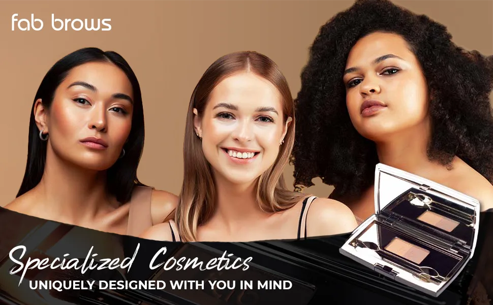 Fab Brows Duo Eyebrow Kit  Ultimate Brow Stencil Kit with Compact Powder Mirror and Eyebrow Shaper  Waterproof Eye Makeup Contour Palette Set for Eyebrow  Eyebrow Cosmetics  (Light/Medium Brown) - pinturas highlight grand define tutorial young coloring piece gray contorno look blended luxury