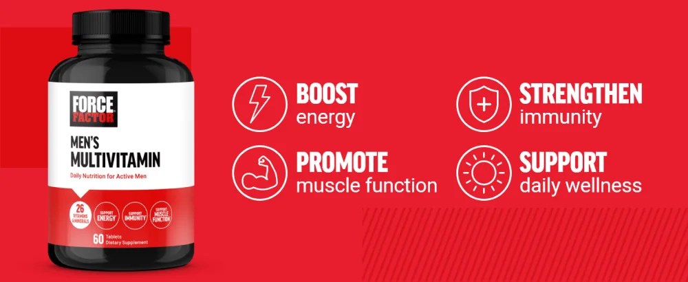 Force Factor Men s Multivitamins, Multivitamin for Men Plus Amino Acids Supplement with 27 Vitamins and Minerals, and Phytonutrients to Support Energy, and Immunity, 60 Tablets Men's - multivitamin for men mens multivitamins multivitamin men's multivitamin amino acids supplement