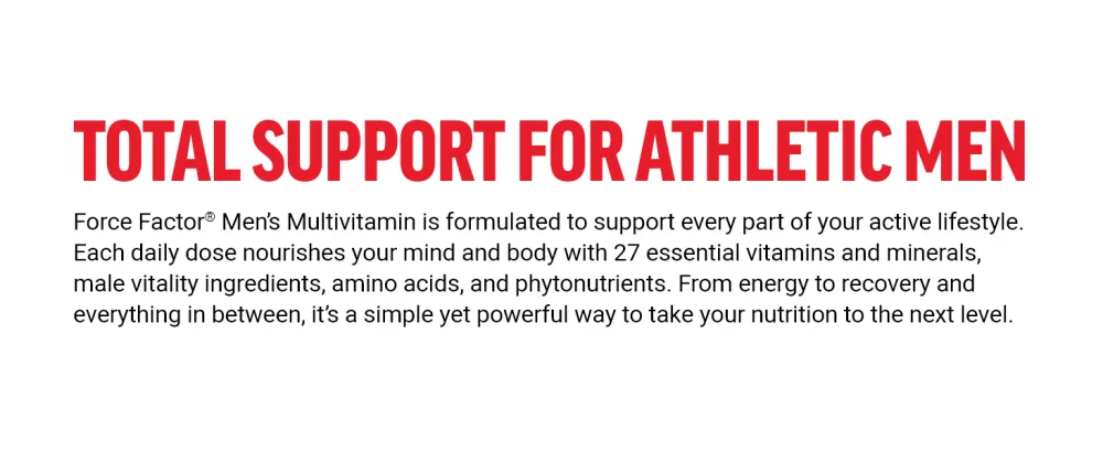 Force Factor Men s Multivitamins, Multivitamin for Men Plus Amino Acids Supplement with 27 Vitamins and Minerals, and Phytonutrients to Support Energy, and Immunity, 60 Tablets Men's - multivitamin for men mens multivitamins multivitamin men's multivitamin amino acids supplement