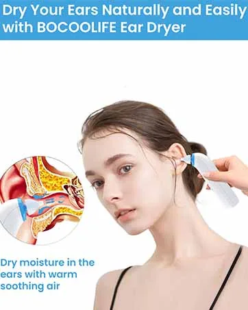 BOCOOLIFE Ear Dryer Ear Tips Soft Replacement Ear Tips Ear Dry Blower for Swimmers Ear Dryer 6pcs - 3 Color-Coded Soft Silicone Replacement Earpieces - Dry ears naturally