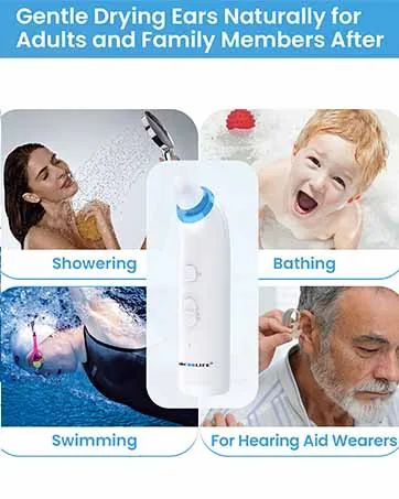 BOCOOLIFE Ear Dryer Ear Tips Soft Replacement Ear Tips Ear Dry Blower for Swimmers Ear Dryer 6pcs - 3 Color-Coded Soft Silicone Replacement Earpieces - for family members