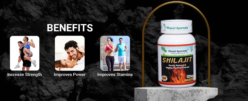 Planet Ayurveda Shilajit Capsules, 500mg Std. Extract, 2 Bottles - Benefits