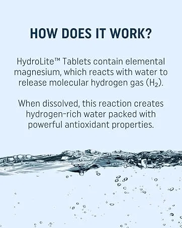 HydroLite Molecular Hydrogen Tablets for Drinking Water with Magnesium | Highest Concentration H2 12,000 PPB | Energy Booster, Enhance Performance & Recovery | Made in USA, 30 Tablets (Raspberry) - HydroLite Molecular Hydrogen Tablets – Ultra-Pure, High-Concentration Hydrogen Water
