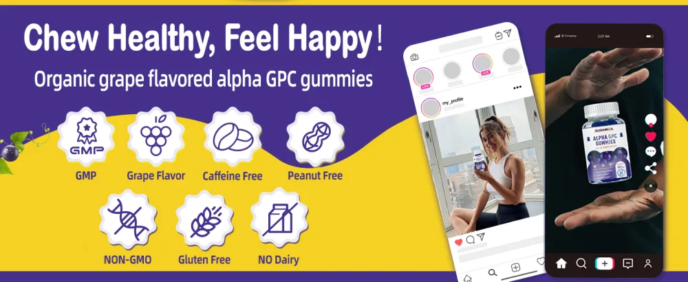 Alpha GPC Choline Gummies 600mg with Phosphatidylserine & Bacopa 3-in-1 Brain Support for Memory, Focus & Long-Term Cognitive Health Sugar-Free, Natural Formula, 60 Count - ALPHA GPC