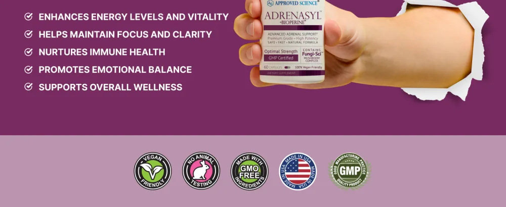 Approved Science Adrenasyl - Adrenal Gland Support - 180 Count - Pack of 1 180 Count (Pack of 1) - Adrenasyl 5