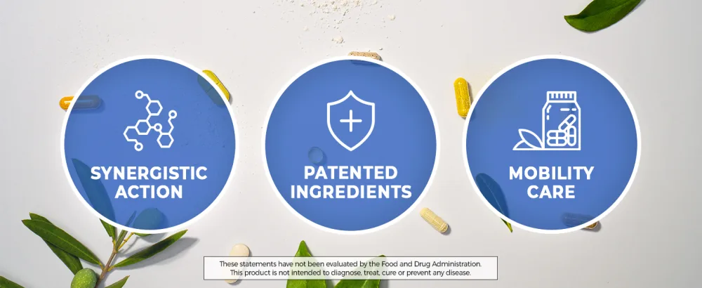 Supersmart Arthro Fast Relief (High Potency) - with MSM, Levagen+ Pea, Collavant N2 Collagen, Fermented Ginger - Joints & Mobility | Gluten Free - 90 Vegetarian Capsules - Product Actions Synergistic Action Patented Ingredients Mobility Care Capsules Tablets Blue