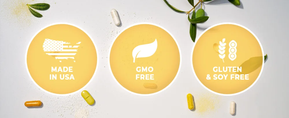 Supersmart - Lung Detox (Advanced Formula) - with Quercetin, Bromelain, Curcuminoids, EGCG | Non-GMO & Gluten Free - 60 Vegetarian Capsules - Product Certifications Made In USA GMO Gluten Soy Free Capsules Tablets Yellow