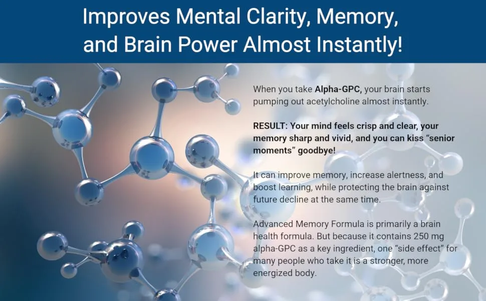 AdvancedBionutritionals AdvancedMemory Formula,Brain Booster Supplement for Memory and Focus,Acetylcholine,Alpha-GPC,NeuroFactor,Manufactured in The USA,60Tablets 60 Count (Pack of 1) - advanced memory formula