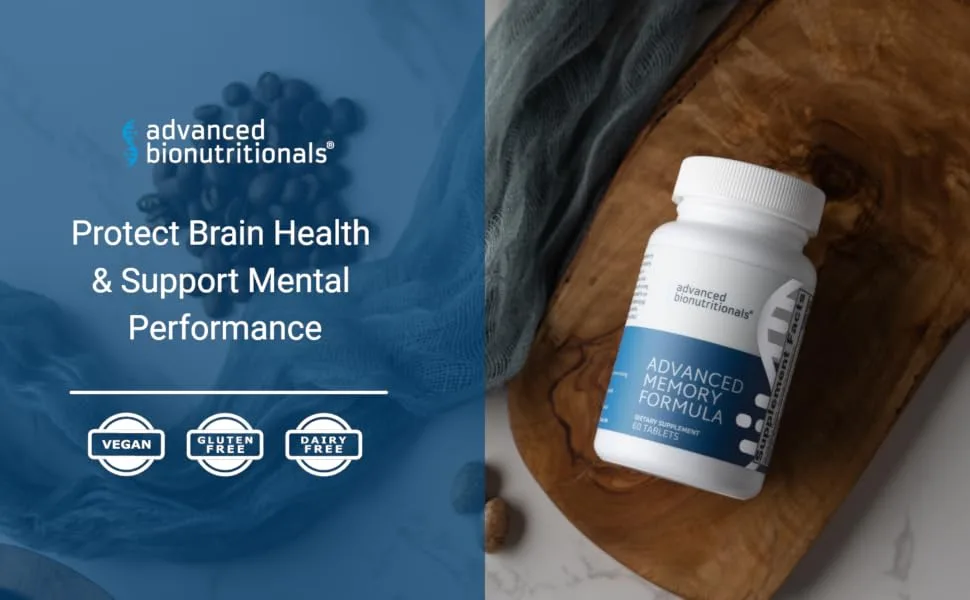 AdvancedBionutritionals AdvancedMemory Formula,Brain Booster Supplement for Memory and Focus,Acetylcholine,Alpha-GPC,NeuroFactor,Manufactured in The USA,60Tablets 60 Count (Pack of 1) - memory formula supplement