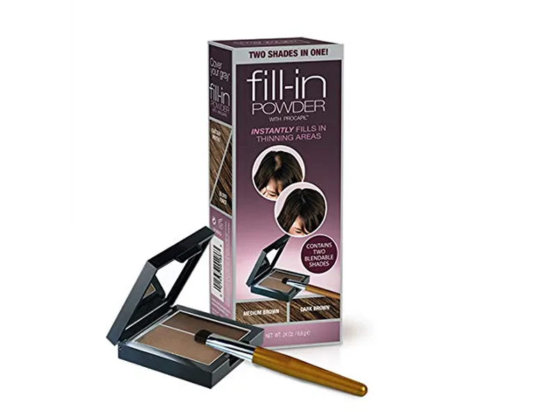 Cover Your Gray Fill In Powder - Medium Brown/Dark Brown - Formulated with Procapil,