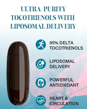 Liposomal Tocotrienols 1000mg High Absorption Vitamin E Tocotrienols Supplement with 95% Delta & 5% Gamma 60 Softgels 60 Count (Pack of 1) - Liposomal Tocotrienols Supplement
