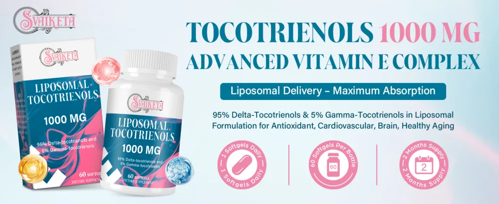 Liposomal Tocotrienols 1000mg High Absorption Vitamin E Tocotrienols Supplement with 95% Delta & 5% Gamma 60 Softgels 60 Count (Pack of 1) - Liposomal Tocotrienols Supplement