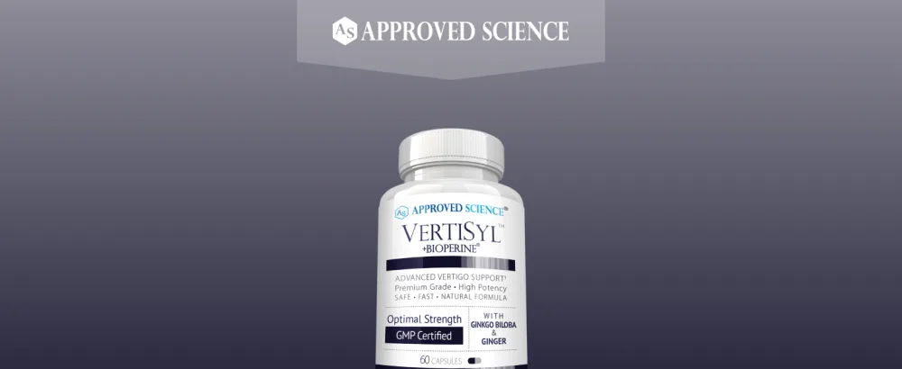 Approved Science VertiSyl - Ginkgo Biloba, Ginger, Vitamin D3, BioPerine - 60 Capsules - 1 Month Supply 60 Count (Pack of 1) - vertisyl