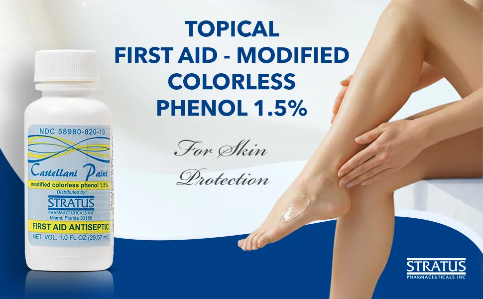 Castellani Paint 1.5% Phenol Liquid Modified Colorless First Aid, 1.0 fl oz - Castellani Paint