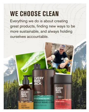 Every Man Jack Men's Beard + Face Wash & Lotion Set - Subtle Sandalwood Scent - Naturally Cleanse and Condition Your Beard & Skin - We choose clean.