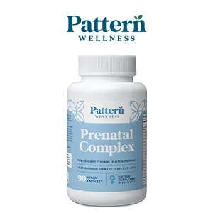 Pattern Wellness Prenatal Complex for Women Prenatal Vitamin with DHA, Folate, Iron, Probiotics & Biotin Support from Preconception to Postpartum - 90 Capsules 90 Count (Pack of 1) - Prenatal Complex