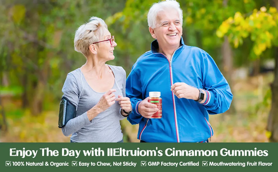 IIEltruiom Cinnamon Supplements, Cinnamon Gummies 2400mg with Berberine, Turmeric, Apple Cider Vinegar, Bitter Melon, Chromium - Vegan, Non-GMO 60 Counts - IIEltruiom supplements