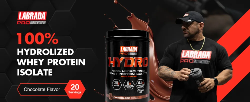 LABRADA Hydro 100% Pure Hydrolyzed Whey Protein Isolate Powder, Lactose Free, Glutamine, Fastest Digesting Whey Available, Instant Mixing, Delicious Taste 47 Servings 4lb (Chocolate) Chocolate 4 Pound (Pack of 1) - chocolate