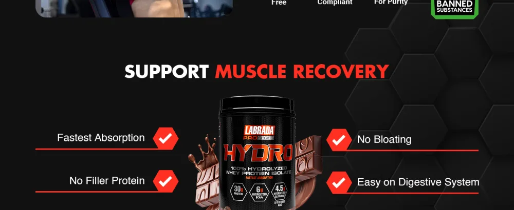 LABRADA Hydro 100% Pure Hydrolyzed Whey Protein Isolate Powder, Lactose Free, Glutamine, Fastest Digesting Whey Available, Instant Mixing, Delicious Taste 47 Servings 4lb (Chocolate) Chocolate 4 Pound (Pack of 1) - chocolate